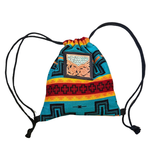 Turquoise Gator Drawstring Bag