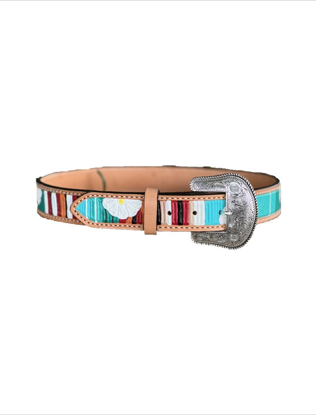 1.5" Straight Serape Daisy Belt