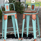 (PRE-ORDER) SET OF 2 TURQUOISE SWIVEL  BAR STOOLS