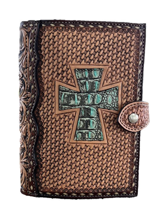 #4 Bible Cover Cow Suede Cross