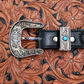 Custom 2-Piece Buckle Set w/ Turquoise Resin Stone
