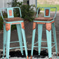 (PRE-ORDER) SET OF 2 TURQUOISE SWIVEL  BAR STOOLS