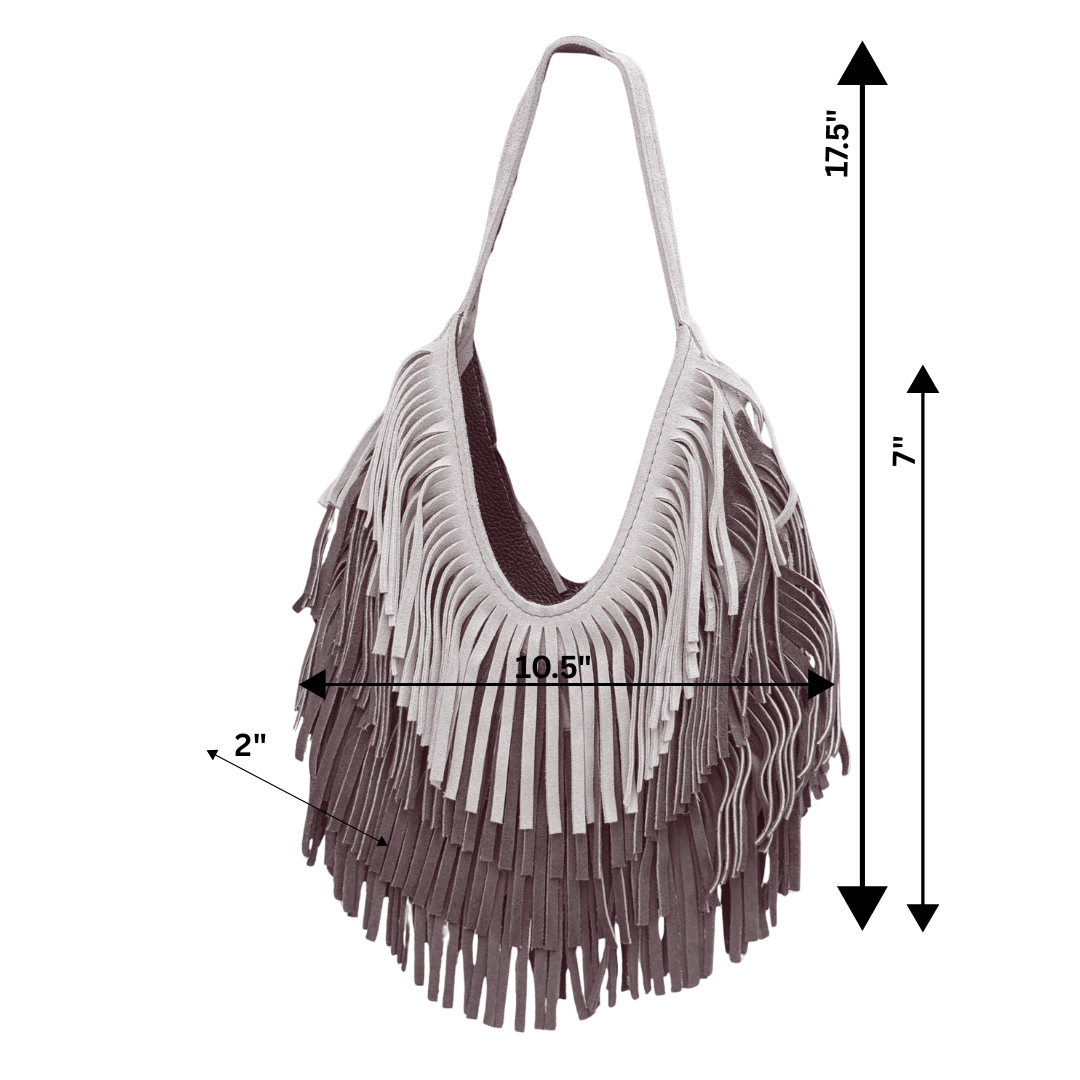 Handmade Suede Fringe Handbag | Rowdy Rag Bag THE DOLLY