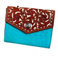 The Exotic Wallet Clutch | Whiskey & Turquoise Ostrich