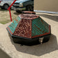 Leather Tooled Hat Can Carrier | Whiskey