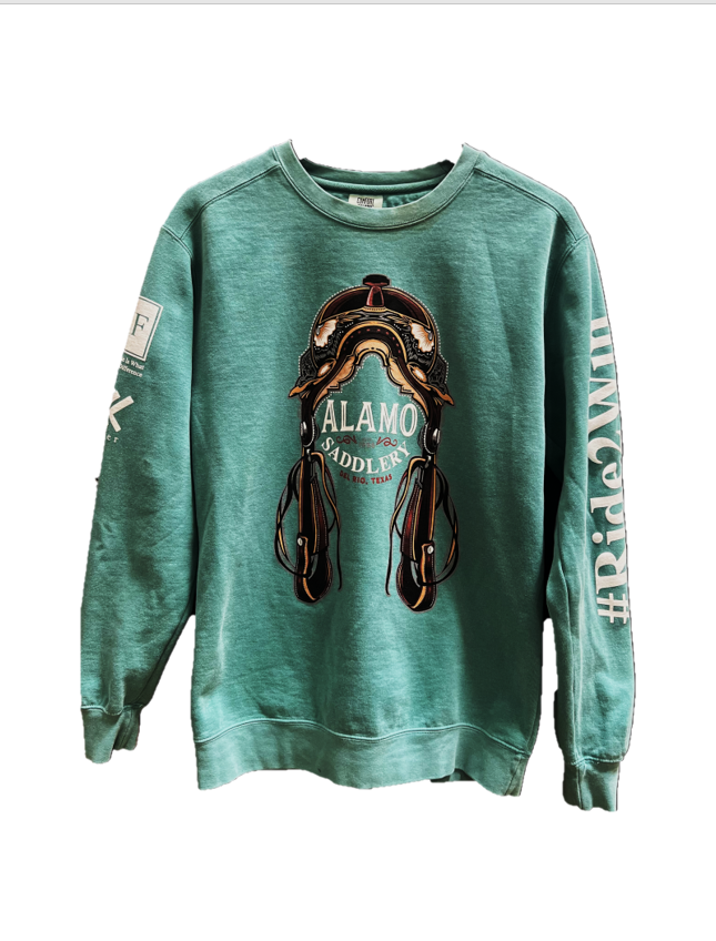 Alamo Saddlery Turquoise Crewneck