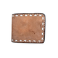 Bi-fold wallet rough out chocolate leather with buckstitch