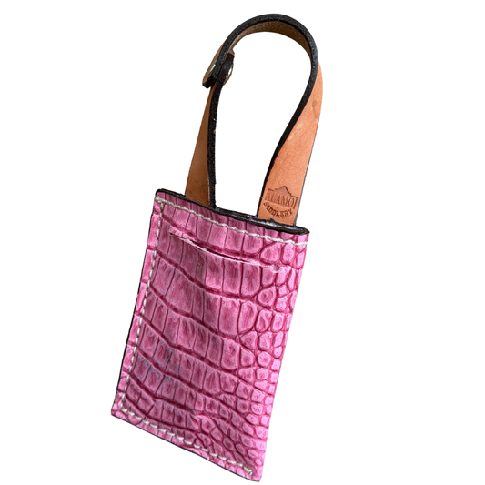 Boot Wallet w/ Pull Tab- Pink Gator