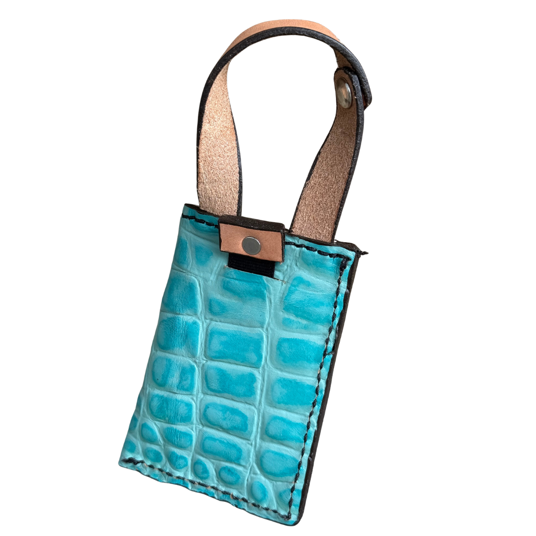 Boot Wallet w/ Pull Tab- Turquoise Gator