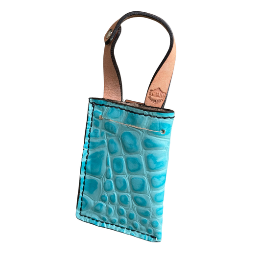 Boot Wallet w/ Pull Tab- Turquoise Gator