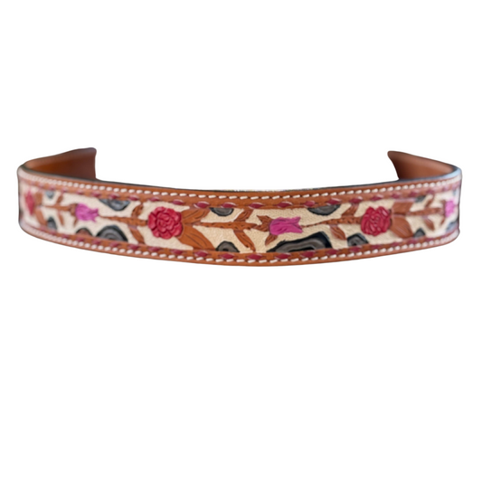 1.5" Straight Cheetah Rose Belt
