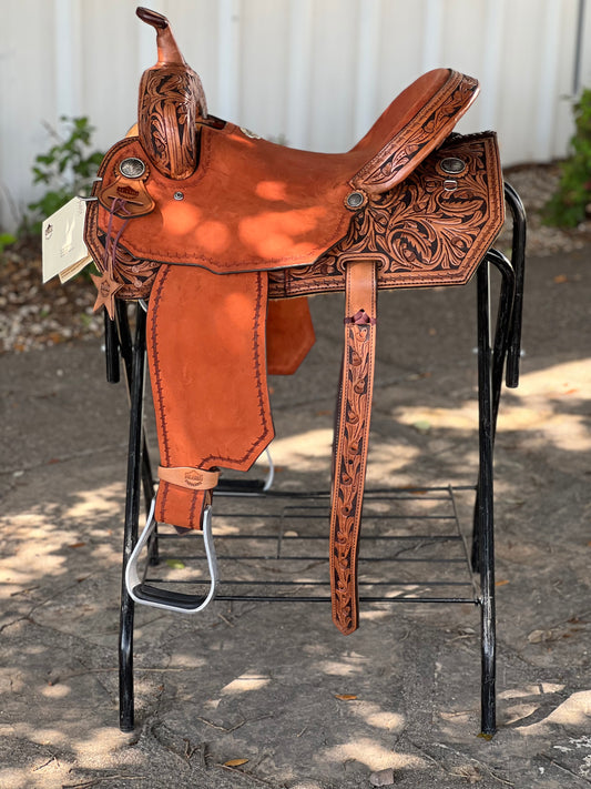 15" Cowboy Feather Barrel Saddle