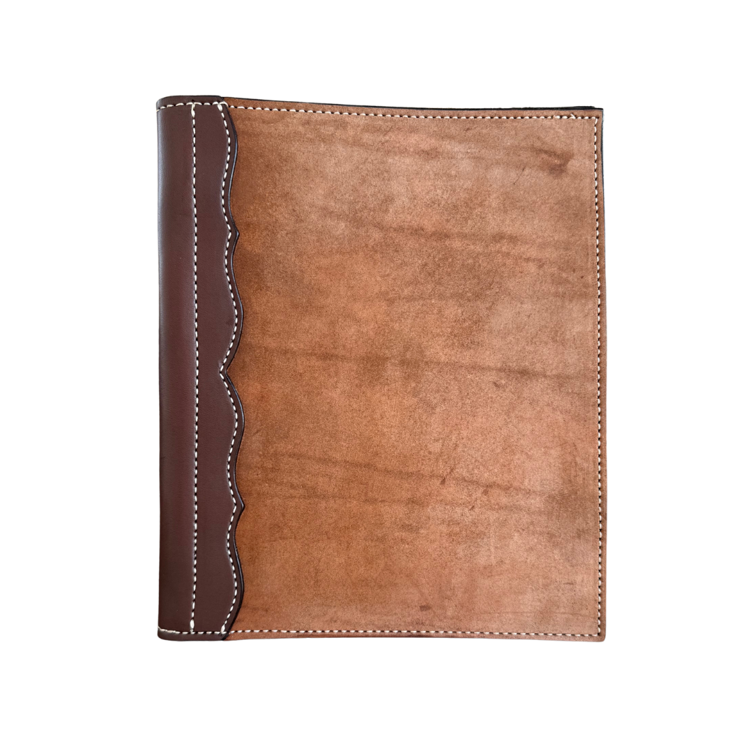 Large portfolio rough out chocolate leather