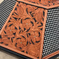 Leather Tooled Hat Can Carrier | Checkered