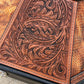 Leather Tooled Hat Can Carrier | Cowboy Feather