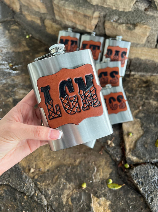 8oz flask with initials
