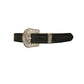 1.5" Straight Belt Black Leather Waffle Tooling