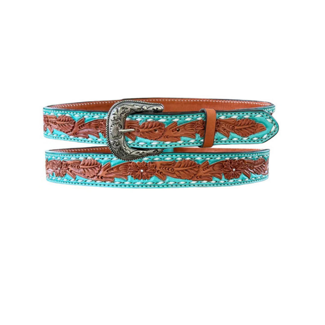 1.5" Straight Turquoise Shimmer Belt