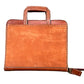 Cowboy Briefcase rough out toast leather with buckstitch