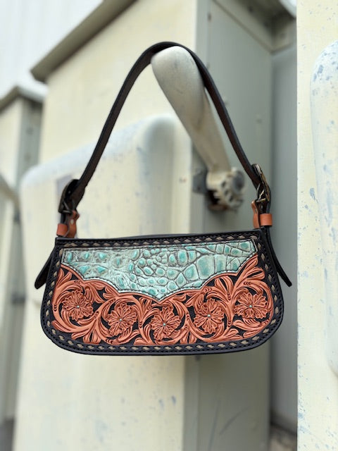 Buckle Bag - Turquoise Gator