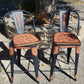 (PRE-ORDER) SET OF 2 SWIVEL  BAR STOOLS WITH TALL BACK "THE COWBOY FEATHER"