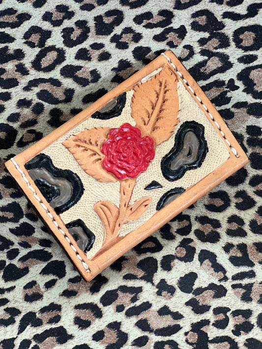 Cheetah rose Card Holder