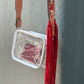 High End Stadium Bag w/ FRINGE Leather strap & Card Holder