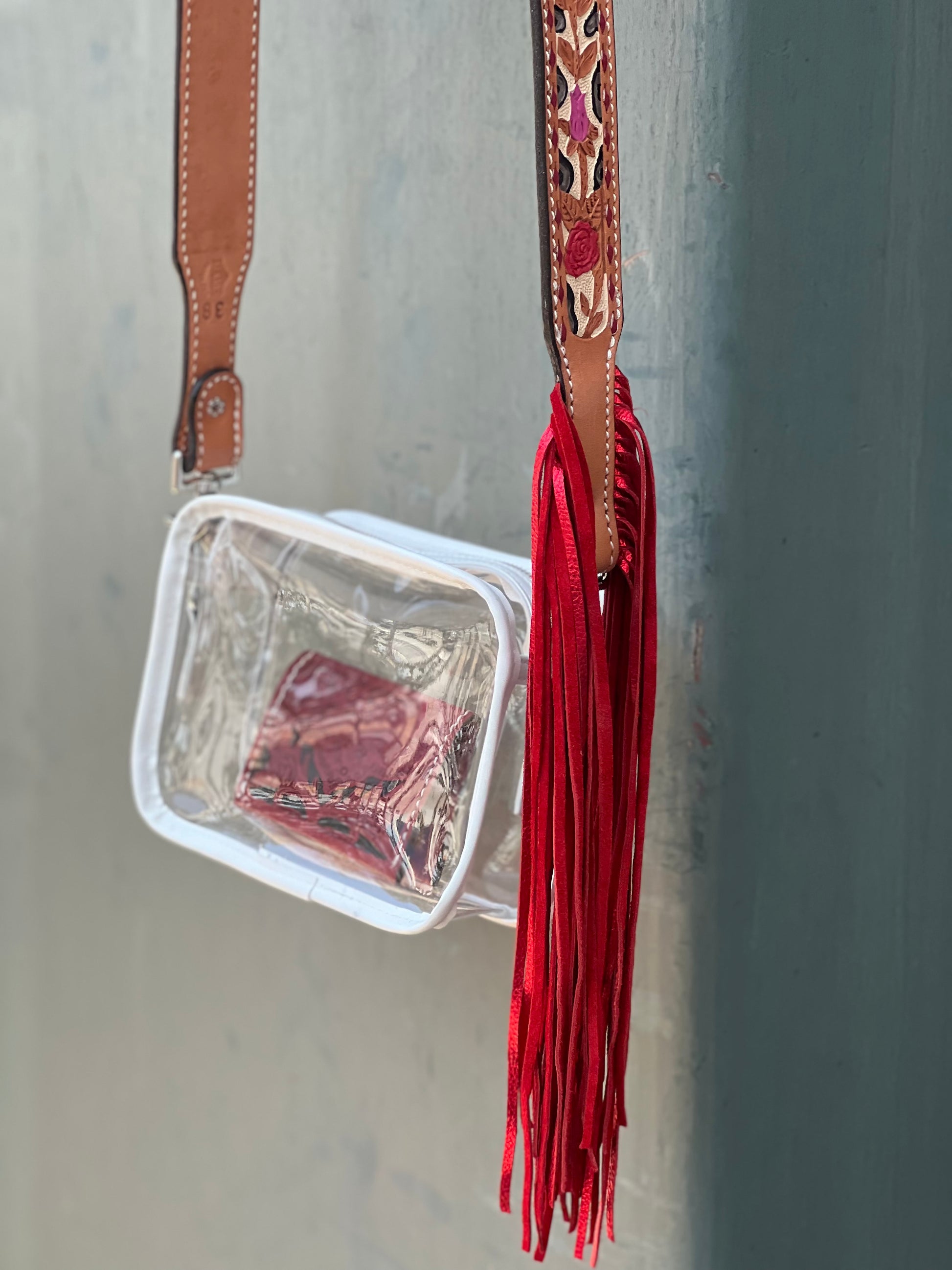 High End Stadium Bag w/ FRINGE Leather strap & Card Holder – Alamo