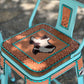 (STOCK!) SET OF 2 26" TURQUOISE SWIVEL  BAR STOOLS WITH TEXAS STATE INLAY