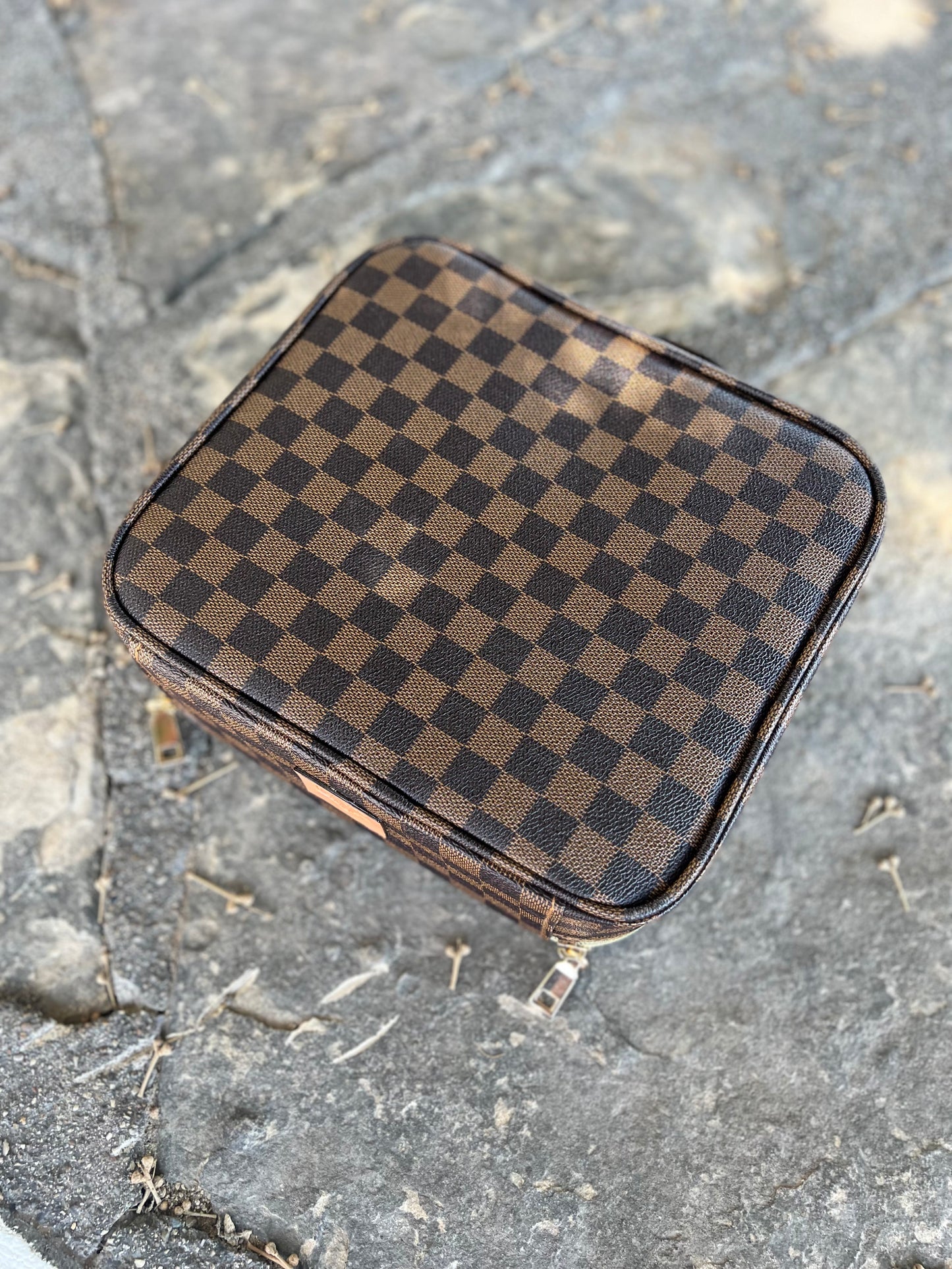 Chocolate Checkered Cosmetic/Vet Bag #12