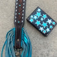 High End Stadium Bag w/ NEON STAR FRINGE Leather Strap