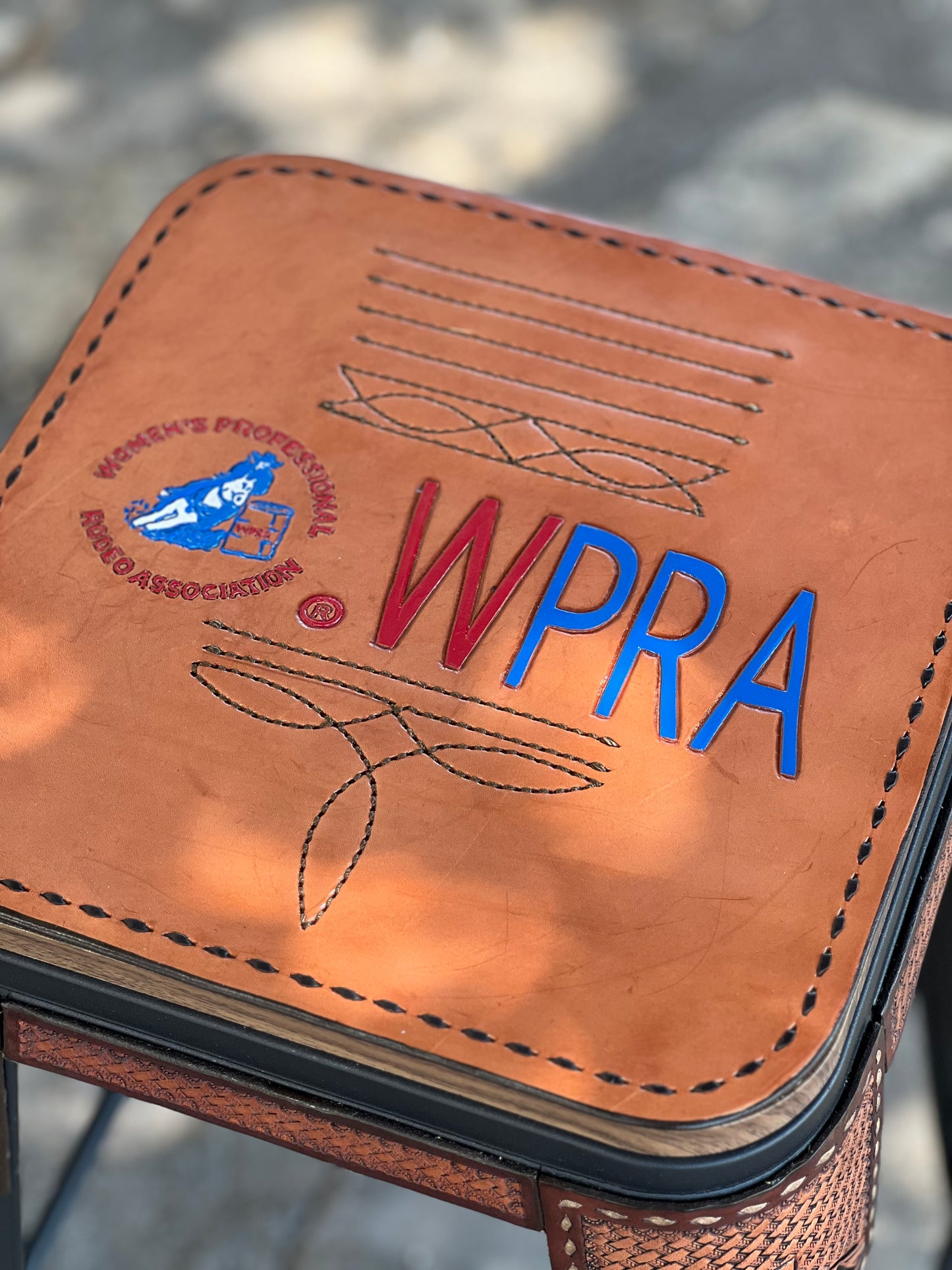 Rodeo Award | Bar Stool Trophy Cowboy Stitch Edition