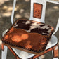 (STOCK!) SET OF 2 24" WHITE SWIVEL  BAR STOOLS WITH COW SUEDE INLAY