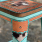 (STOCK!) SET OF 2 26" TURQUOISE SWIVEL  BAR STOOLS WITH TEXAS STATE INLAY
