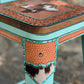 (PER-ORDER!) SET OF 2 TURQUOISE SWIVEL  BAR STOOLS WITH STATE INLAY