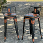 (STOCK!) SET OF 2 30" Black Gator Bar stools w/ black short back bar stools