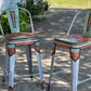 (STOCK) SET OF 2 26" THE TURQUOISE GATOR w/ Tall Back in GUN METAL