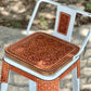 (STOCK!) SET OF 2 WHITE SWIVEL BAR STOOLS W/ THE COWBOY