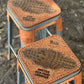 (PRE-ORDER) Set of 2  Bar stools with Brown Gator inlay (with logo and lettering)