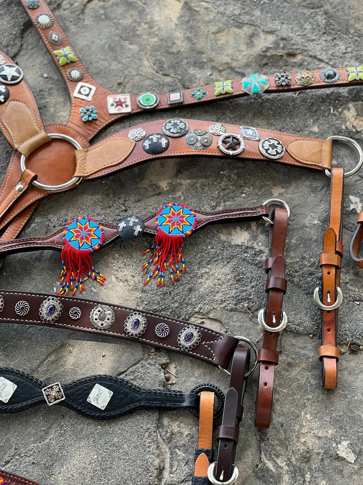 VINTAGE CONCHO BREASTCOLLARS