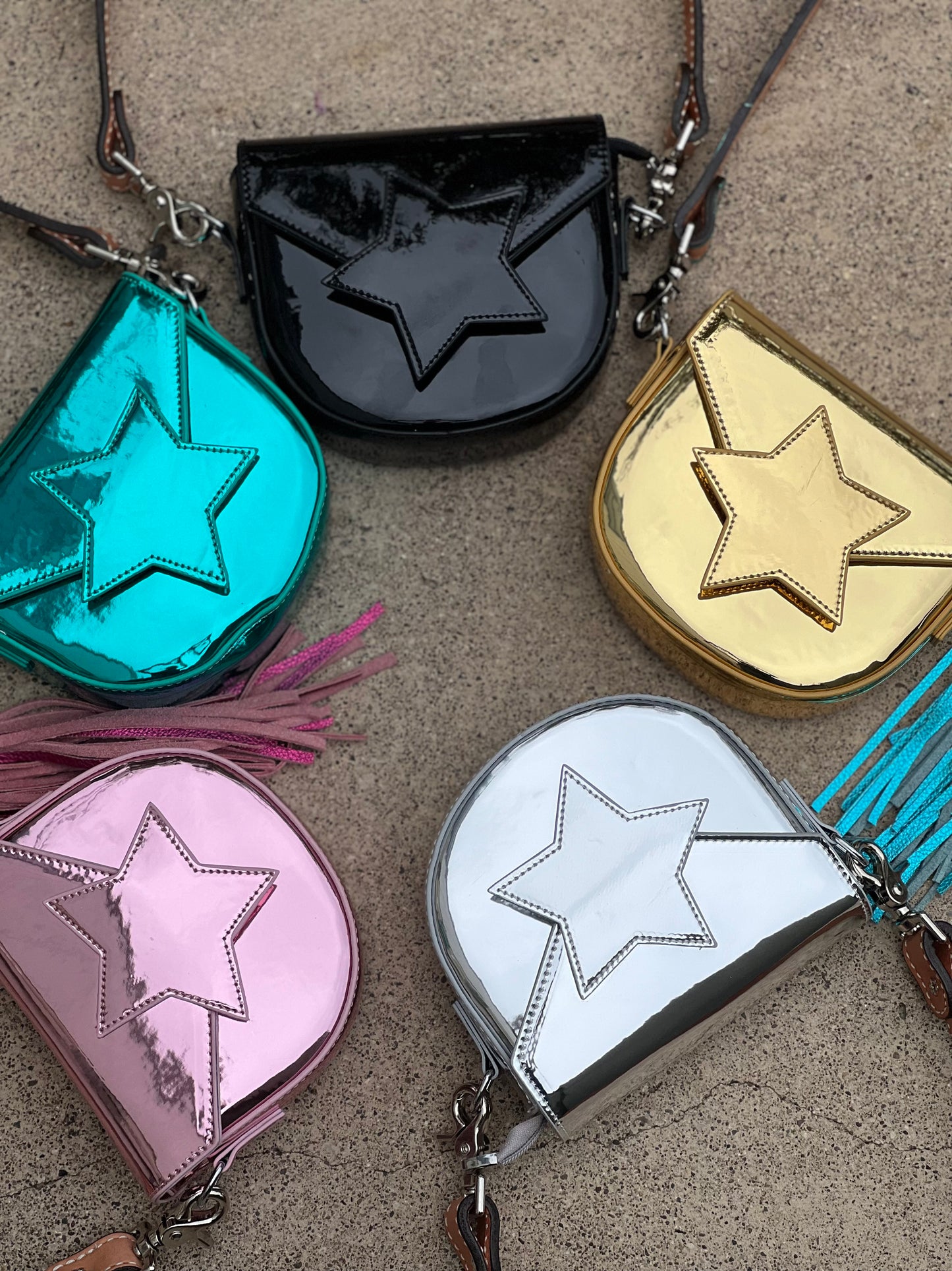 Metallic mini Star Saddle bag w/ FREE STADIUM BAG!