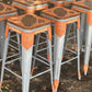 (PRE-ORDER) Set of 2  Bar stools with Brown Gator inlay (with logo and lettering)