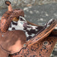 El pinto (Two-toned leather w/ Cheyanne roll) Barrel Saddle