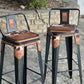 (PRE-ORDER) SET OF 2 BAR STOOLS WITH COW SUEDE INLAY