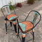 (PRE-ORDER) SET OF 2 SWIVEL  BAR STOOLS WITH TALL BACK "THE TURQUOISE GATOR"