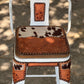 (STOCK!) SET OF 2 WHITE SWIVEL  BAR STOOLS WITH COW SUEDE INLAY