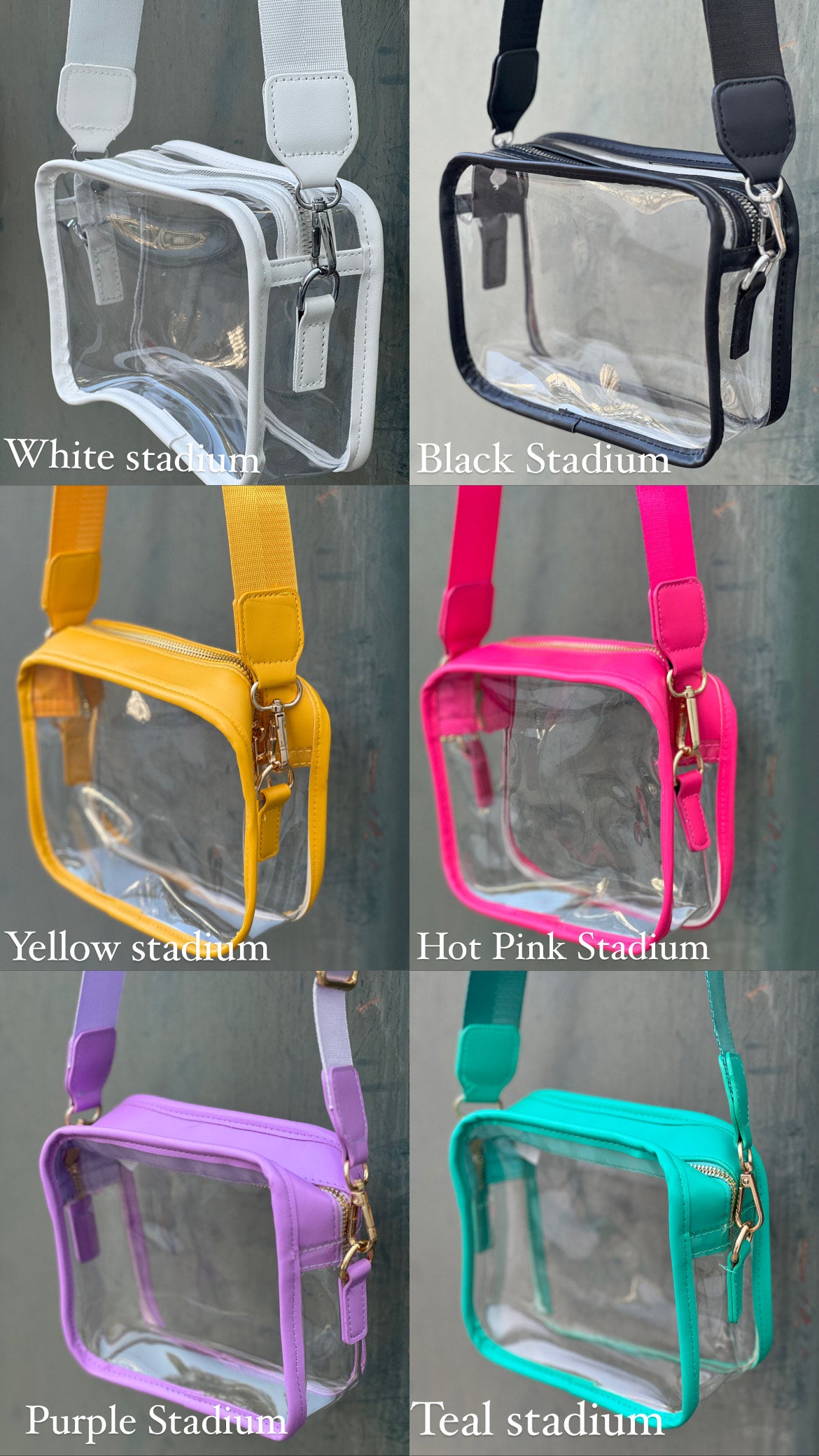 Clear Stadium bag with wristlet