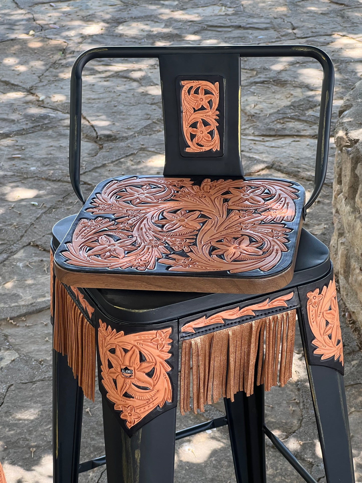 THE GOLDEN COWBOY Bar Stools w/ Short Back