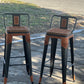 (STOCK!) SET OF 2 30" The Cowboy w/ Black Short Black Bar Stools