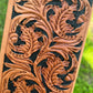 Floral Tooled Tally Book w/ Black Background Paint